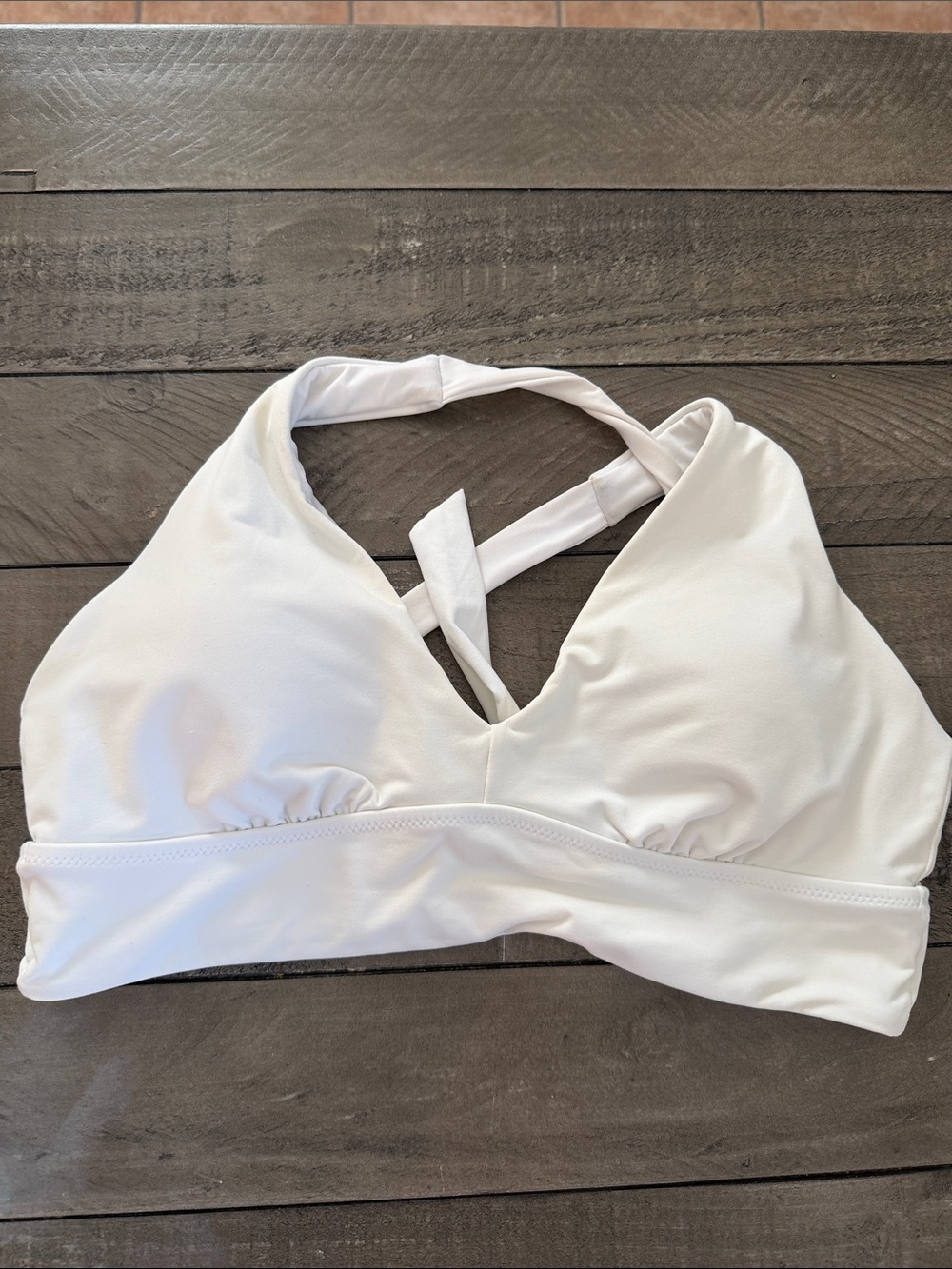 Athleta White Halter Bikini Top